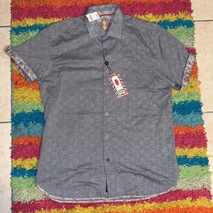 Luchiano Visconti grey button up shirt size L